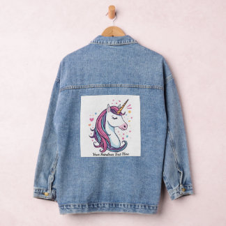 Trendiges Einhorn individuell anpassbares magische Jeansjacke