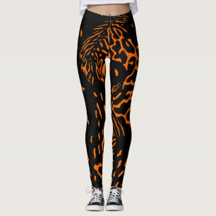 Trendiges einzigartiges Tiger Orange Tierdruckmust Leggings