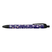 Trendiges Elegantes Blaues Blumenmuster Stift (Oberseite)