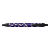 Trendiges Elegantes Blaues Blumenmuster Stift (Rückseite)