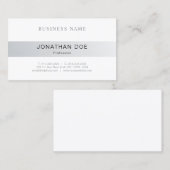 Trendiges elegantes Minimalistisches Design Silver Visitenkarte (Vorne/Hinten)
