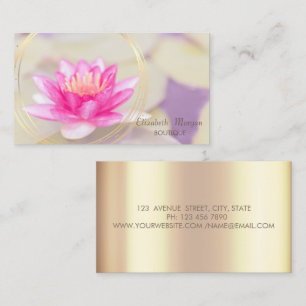 Trendiges Elegantes Roségold, Goldener Kreis Lotus Visitenkarte