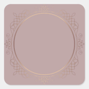 Trendiges Elegantes Roségold Leeres Modernes Templ Quadratischer Aufkleber