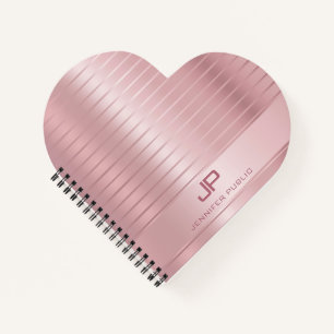 Trendiges Elegantes Roségold-Schablonen-Monogramm  Notizblock