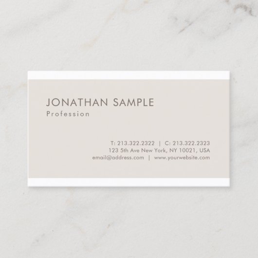 Trendiges elegantes, sauberes grafisches Design Mo Visitenkarte (Vorderseite)