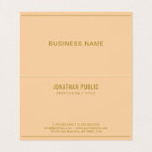 Trendiges Elegantes Template Gefalteter Goldtext B Visitenkarten (Innenseite Aufgefaltet)