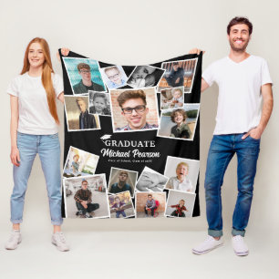 Trendiges Foto-Collage-Abschluss-Andenken-Geschenk Fleecedecke