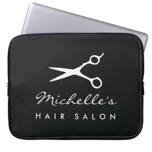 Trendiges Friseursalon- und Barbier-Logodesign Laptopschutzhülle