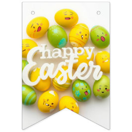 Trendiges Gelb- und Grün-Ostern-Eier-Geschenkpapie Wimpelkette