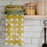 Trendiges, gelbes Punktmuster in Aquarell Geschirrtuch<br><div class="desc">Trendy Aquarellgelbe Punktmuster. Retro chic Circles Muster.</div>