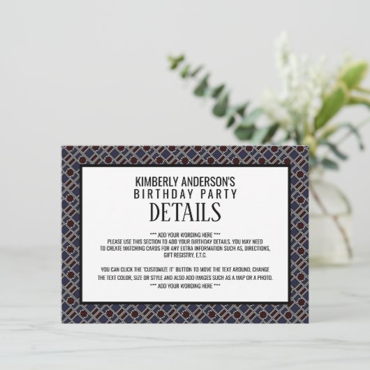 Trendiges geometrisches Muster, moderne Geburtstag Einladung (Stehend Vorderseite)