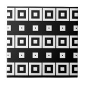 Trendiges geometrisches Muster Schwarz/Weiß Op Art Fliese (Vorderseite)