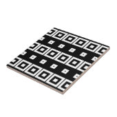 Trendiges geometrisches Muster Schwarz/Weiß Op Art Fliese (Seite)