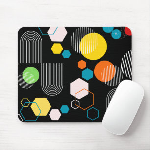 Trendiges geometrisches Schwarz im modernen Stil d Mousepad