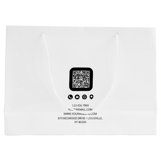 Trendiges Geschäft individuelles Monogramm Minimal Große Geschenktüte (Rückseite)