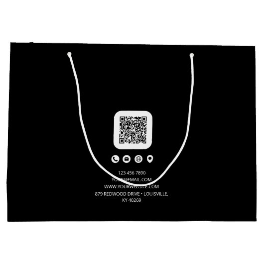 Trendiges Geschäft individuelles Monogramm Minimal Große Geschenktüte (Rückseite)