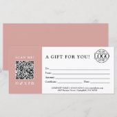 Trendiges Geschenkgutschein | Firmenlogo & QR-Code (Vorne/Hinten)
