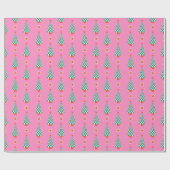 Trendiges Gingham-Weihnachtsbaum-Muster Geschenkpapier (Flach)