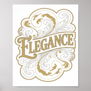 Trendiges Gold ELEGANCE Statement-Design Poster