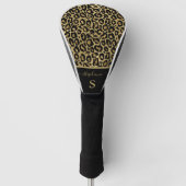 Trendiges Gold Glitzer Leopard Animal Print Monogr Golf Headcover (Vorderseite)