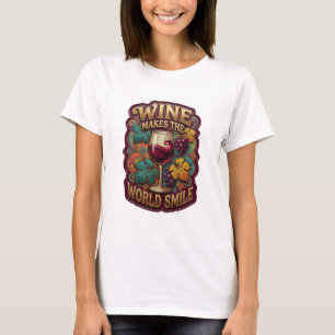 Trendiges Gold WINE MACHT DIE WELT LÄCHELN Tee