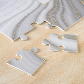 Trendiges Goldbarren-Glitzer glänzt Marmorname Mon Puzzle (Seite)