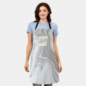 Trendiges Goldbarren-Glitzer glänzt Marmorname Mon Schürze (Getragen)