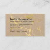 Trendiges goldenes Marmormuster auf Kraft Visitenkarte (Rückseite)