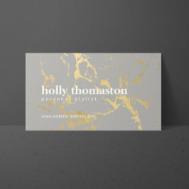 Trendiges goldfarbenes Marmormuster im Grauen Desi Visitenkarte