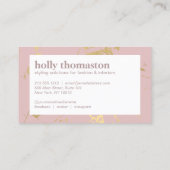 Trendiges Goldmarbildmuster auf dem blütigen Styli Visitenkarte (Rückseite)