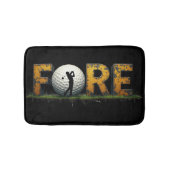 Trendiges Golfdesign mit Golfer-Silhouette Badematte (Vorderseite)