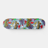 Trendiges Graffiti-Kunstmuster Skateboard (Horizontal)