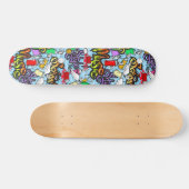 Trendiges Graffiti-Kunstmuster Skateboard (Horizontal)