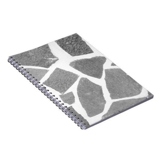 Trendiges, grau-weißes Fliesenmuster, Steinziegels Notizblock (Rechte Seite)