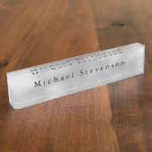 Trendiges Gray Modern Design Einzigartig Persönlic Namensplakette (Seite)