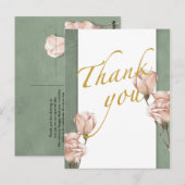 trendiges Grün  Danke Postkarte (Vorne/Hinten)