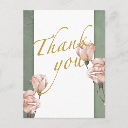 trendiges Grün  Danke Postkarte (Vorderseite)