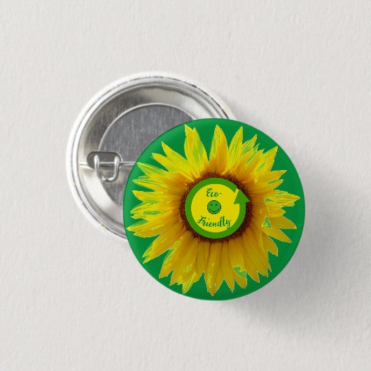 Trendiges grünes Öko-freundliches Spaß Button (Vorne & Hinten)