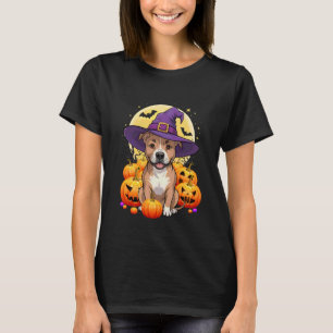 Trendiges Halloween-Pitbull-Hunde-Kürbiskostüm für T-Shirt