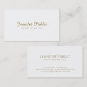 Trendiges handgeschriebenes Gold-Script-Minimalist Visitenkarte (Vorne/Hinten)