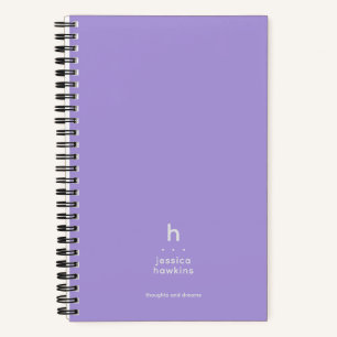 Trendiges, helllila modernes Monogramm Notizblock