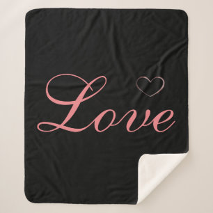 Trendiges Herz Graue Kalligrafie Liebe Hochzeit Sherpadecke