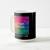 Trendiges Hinzufügen von Foto-Logo-Textname Elegan Kaffeetasse (Vorderseite Links)
