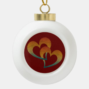 trendiges Hochzeitspaar-Jubiläumsgeschenk Keramik Kugel-Ornament