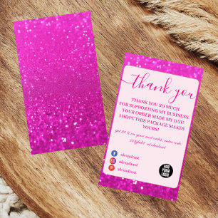 Trendiges Hot Pink Glam Design Dankeskarte