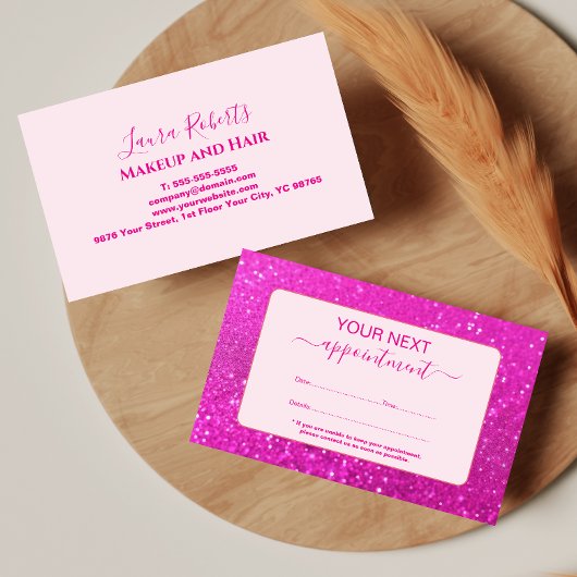 Trendiges Hot Pink Glam Design Terminkarte