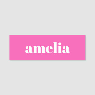 Trendiges Hot Pink Namensschild