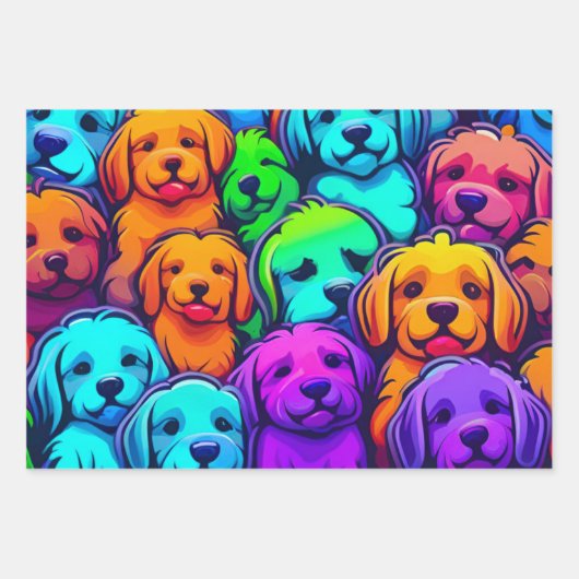 Trendiges Hundemuster für Pet Lovers Geschenkpapier Set (Vorderseite 3)