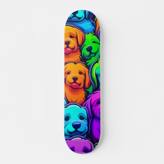 Trendiges Hundemuster für Pet Lovers Skateboard (Vorne)