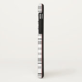 Trendiges Karo Grau Silber Rot Monogramm Case-Mate iPhone Hülle (Hinten/Links)